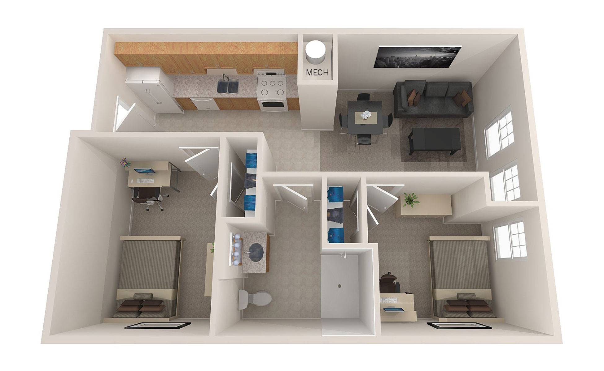 riversedge apartments standard floorplans 2 bedroom 1 bathroom floor 1