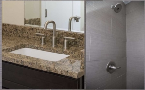 Rivers Edge - Off-campus Student Apartments New Model bathrooms